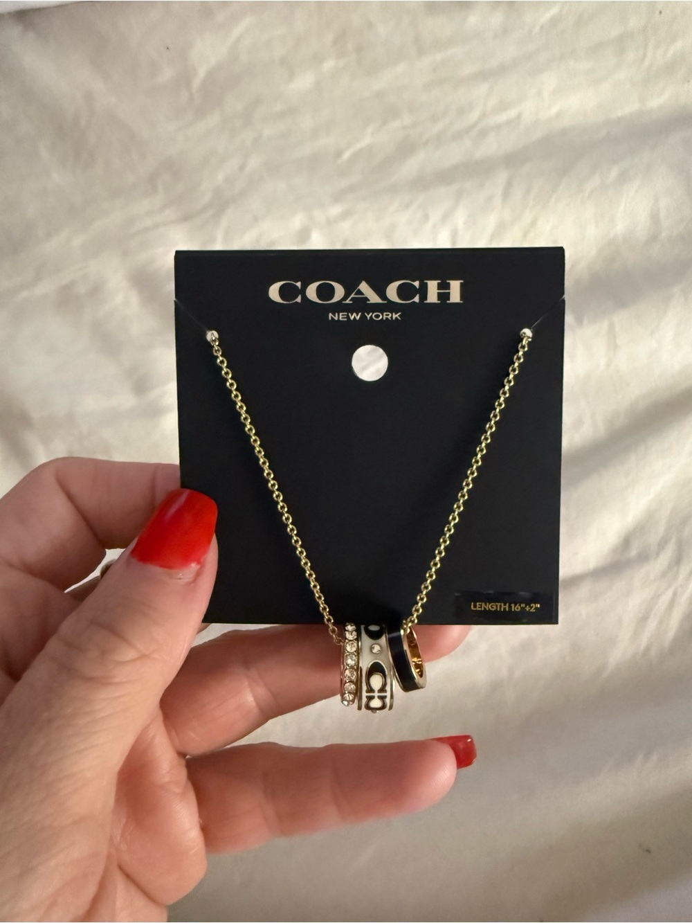 Coach Signature Enamel Rondell Necklace